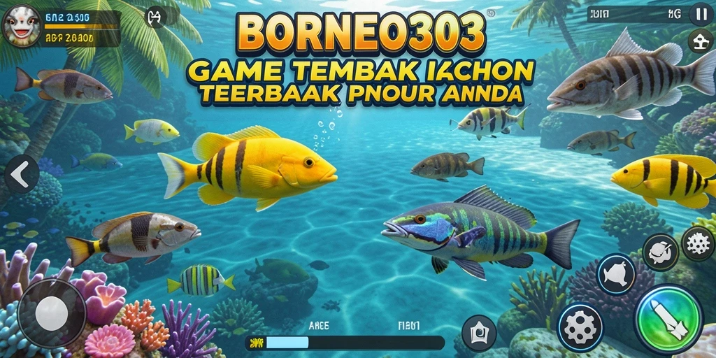 Screenshot gameplay Tembak Ikan dengan aksen bawah laut