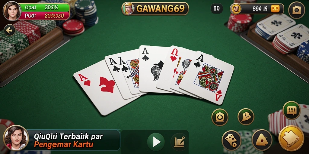 Screenshot gameplay GAWANG69 yang penuh aksi QiuQiu.