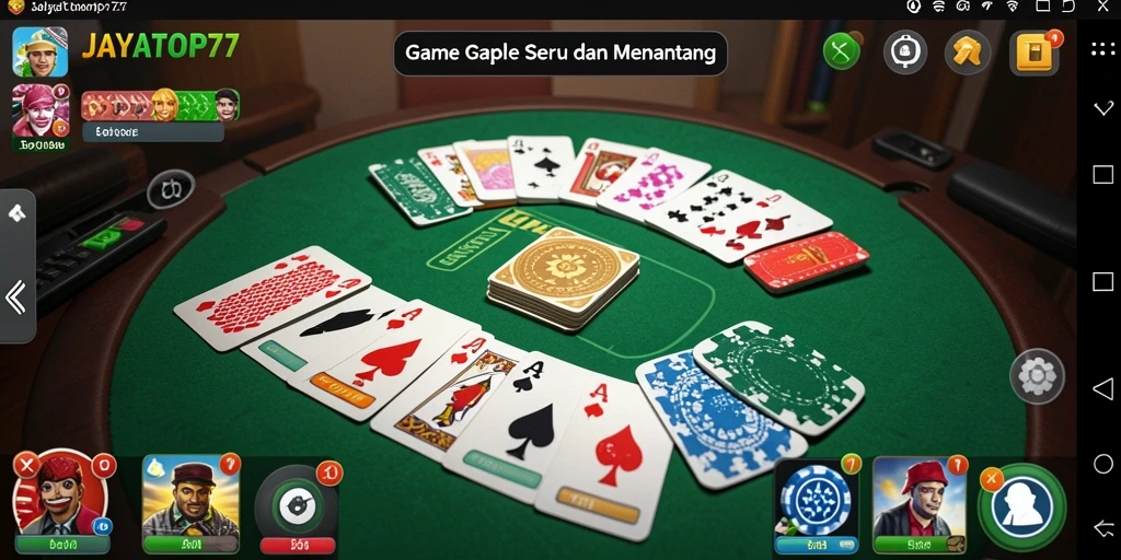 Tampilan gameplay Gaple yang menarik dan interaktif di JAYATOP77.