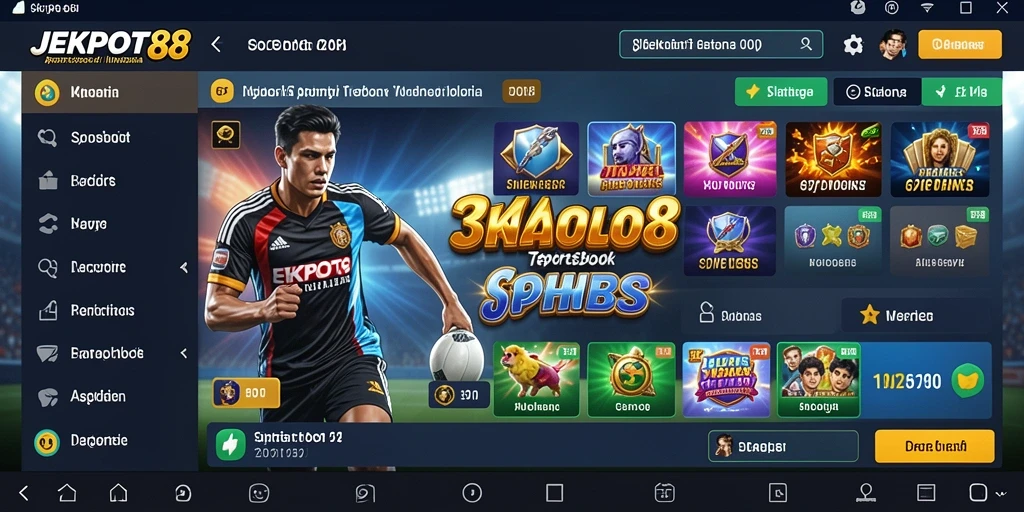 Tampilan gameplay menarik di aplikasi JEKPOT88 Sportsbook.