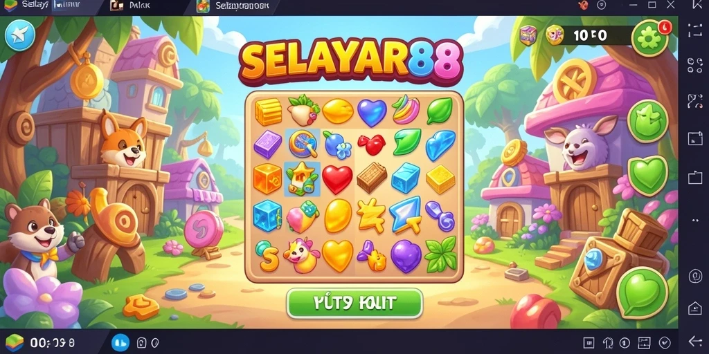 Tampilan seru gameplay SELAYAR88 dengan aksi Match-3 yang menantang.