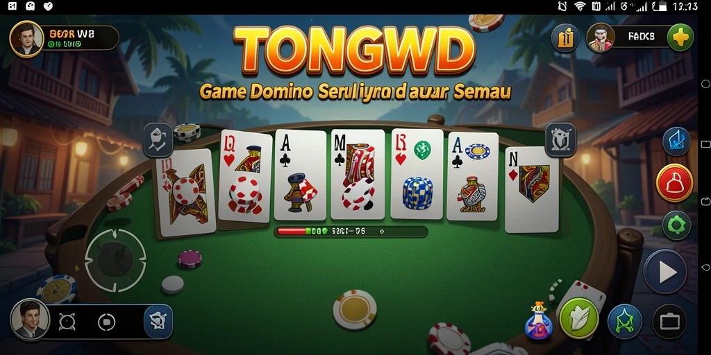 Screenshot TONGWD menampilkan momen mendebarkan saat permainan domino.