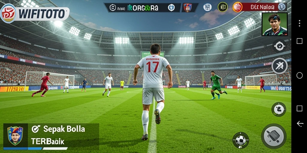 Gameplay WIFITOTO yang mendebarkan dengan aksi sepak bola seru.